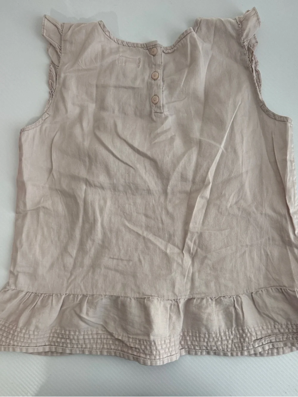 Gymboree Dusty Pink Ruffle Hem Pintuck Sleeveless Top